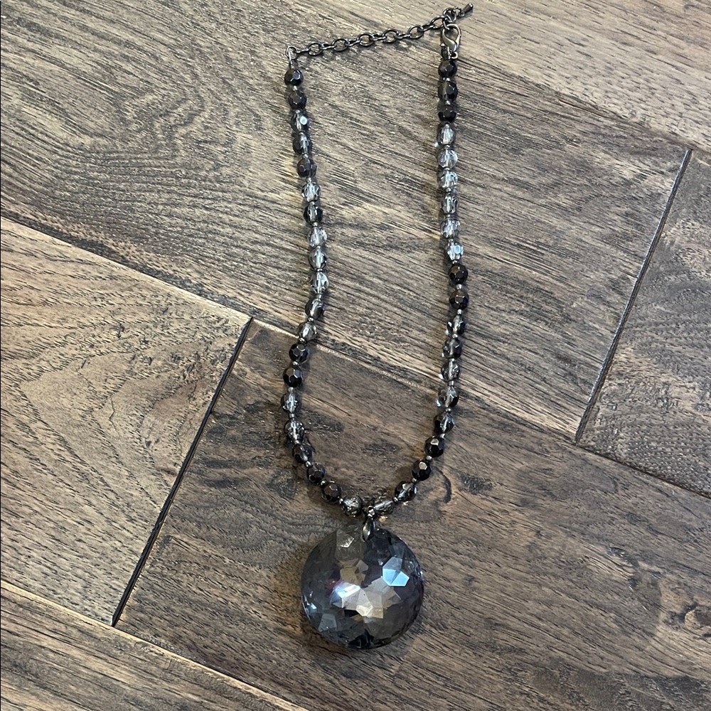 Chic Black and Silver Beaded Necklace